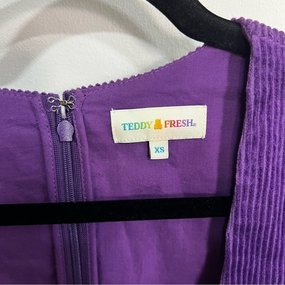 Teddy Fresh Corduroy Square Neck Tiered Mini Dress - Picture 8 of 13